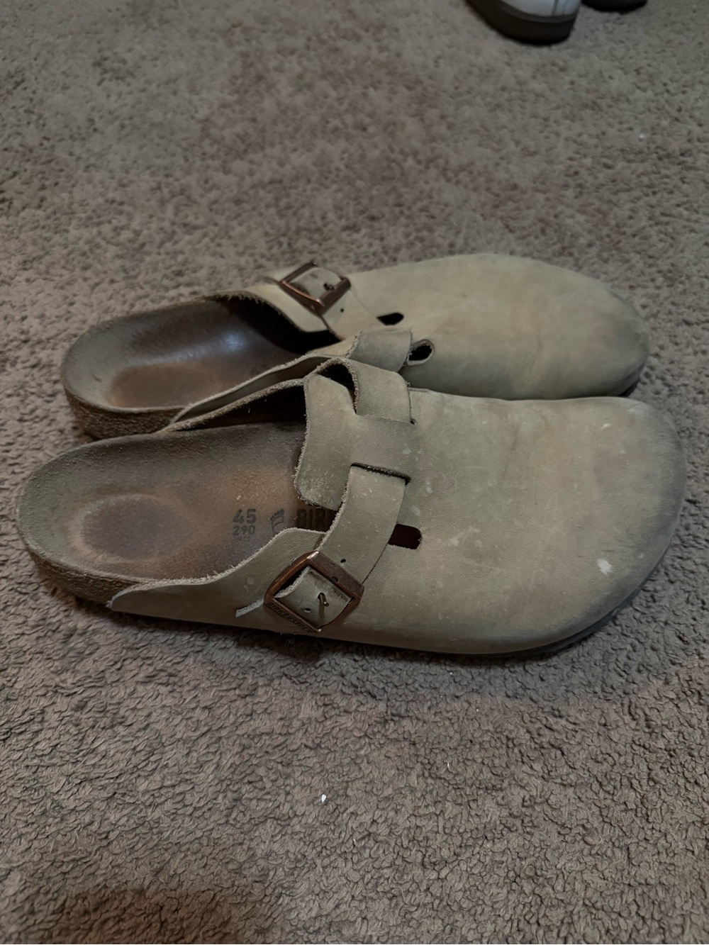 Birkenstock Tan Suede Boston Clogs